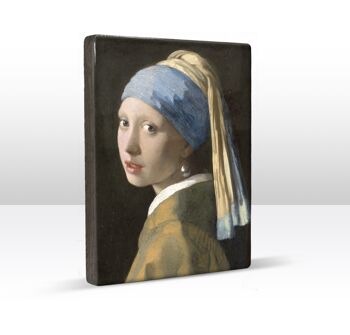 Estampe en laque, Jeune fille à la perle - Johannes Vermeer 2