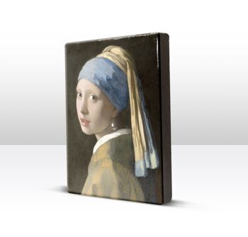 Estampe en laque, Jeune fille à la perle - Johannes Vermeer 4