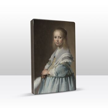 Laque, Portrait d'une jeune fille en bleu - Johannes Cornelisz. Verspronck 2