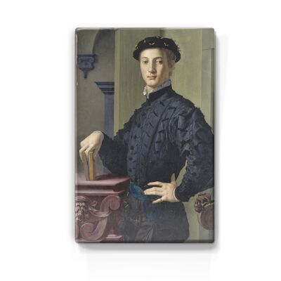 Laqueprint, Portret van een jonge man met boek - Agnolo_Bronzino