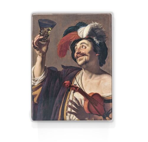 Laqueprint, Blije Violist - Gerrit Van Honthorst