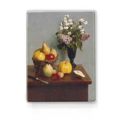 Laqueprint, Stilleven met bloemen en fruit - Henri Fantin-Latour