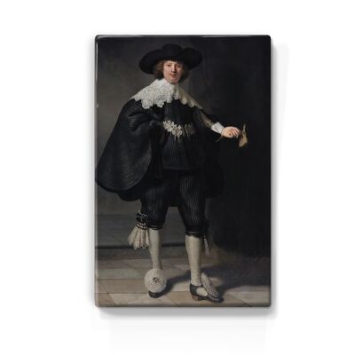 Laqueprint, Portrait of Marten Soolmans - Rembrandt van Rijn
