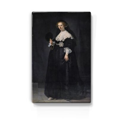 Laqueprint, Portrait of Oopjen Coppit - Rembrandt van Rijn