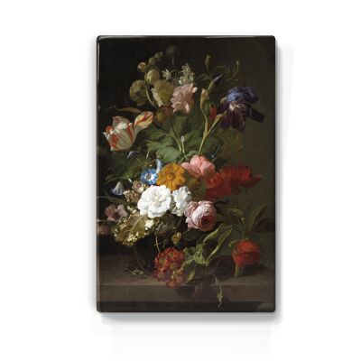 Lackdruck, Vase mit Blumen - Rachel Ruysch