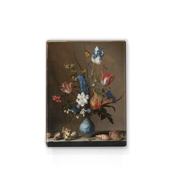 Laqueprint, Fleurs dans un vase Wan-Li avec coquillages - Balthasar van der Ast 1