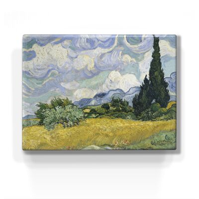Laqueprint, Korenveld met cipressen - Vincent van Gogh