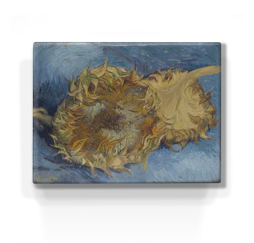 Laqueprint, twee afgesneden zonnebloemen - Vincent van Gogh