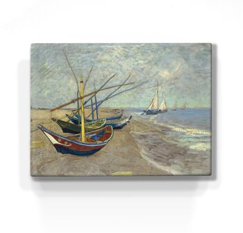 Laque, Bateaux de pêcheurs sur la plage des Saintes-Maries-de-la-Mer - Vincent van Gogh 1