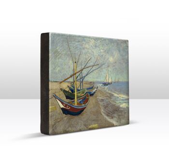 Laque, Bateaux de pêcheurs sur la plage des Saintes-Maries-de-la-Mer - Vincent van Gogh 2