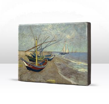 Laque, Bateaux de pêcheurs sur la plage des Saintes-Maries-de-la-Mer - Vincent van Gogh 4