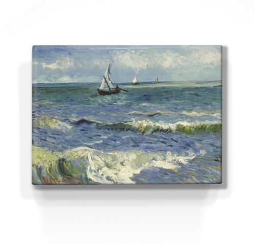 Laqueprint, Zeegezicht bij Les Saintes-Maries-de-la-Mer - Vincent van Gogh