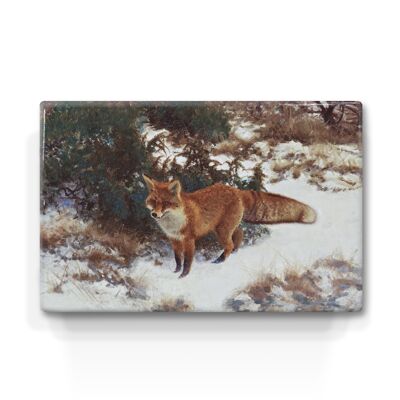 Laqueprint, Fox in winter forest - Bruno Liljefors