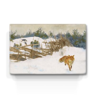 Laqueprint, Fox in winter landscape - Bruno Liljefors