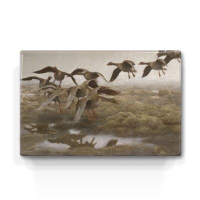 Lacquer print, Wild geese - Bruno Liljefors