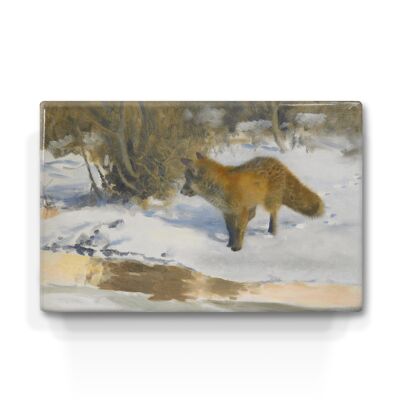 Lackdruck, Winterlandschaft mit Fuchs - Bruno Liljefors