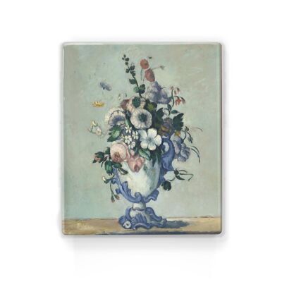 Laqueprint, Blumen in einer Rokokovase - Paul Cézanne
