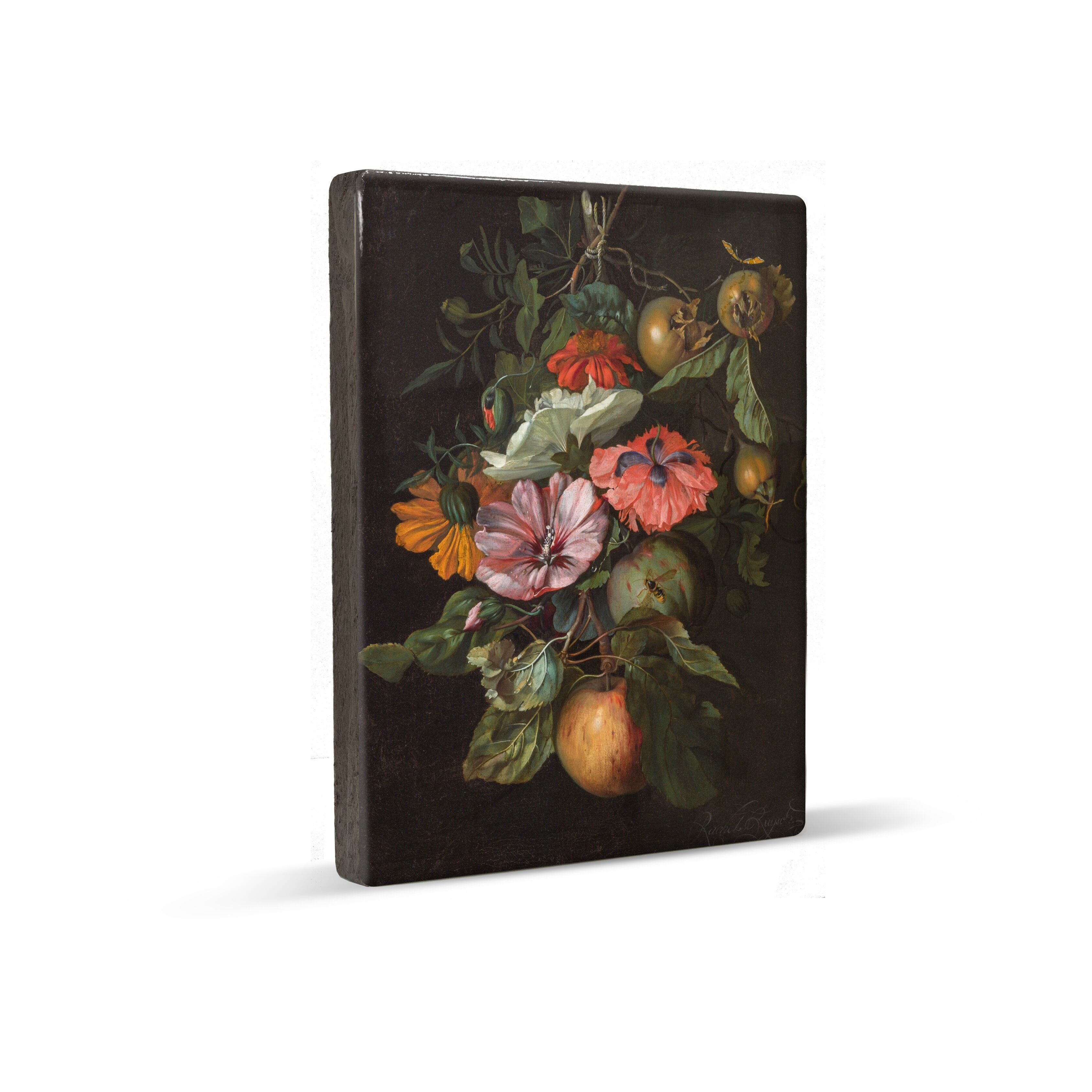 Laqueprint, Festone di frutti e fiori appesi a un chiodo - Rachel Ruysch