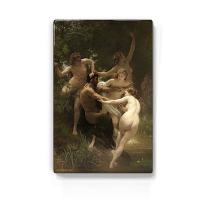 Laqueprint, Nimfen en een sater - William Adolphe Bouguereau