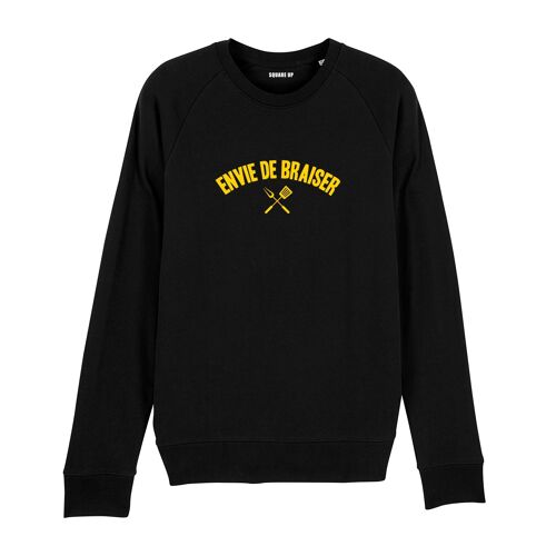 Sweat-shirt "Envie de braiser" - Homme - Couleur Noir