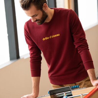 Sweatshirt "Lustiger Vogel" - Herren - Farbe Bordeaux