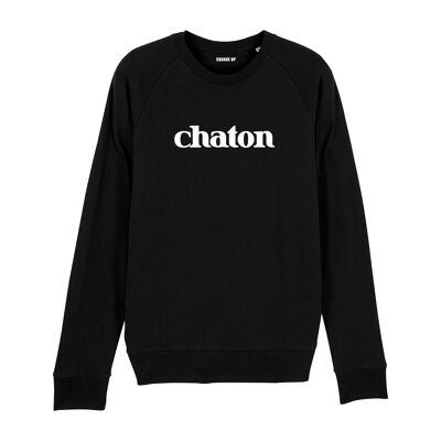 Sweat-shirt "Chaton" - Homme - Couleur Noir