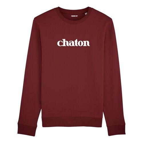 Sweat-shirt "Chaton" - Homme - Couleur Bordeaux