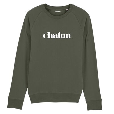 "Kitten" sweatshirt - Men - Khaki color