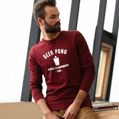 Sweatshirt "Beer Pong Championship" - Herren - Farbe Bordeaux