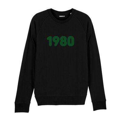 Sweat-shirt "1980" - Homme - Couleur Noir