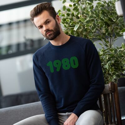 Sweatshirt "1980" - Herren - Farbe Marineblau