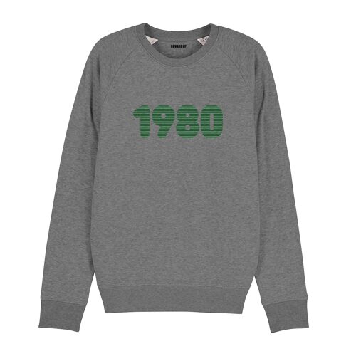 Sweat-shirt "1980" - Homme - Couleur Gris Chiné