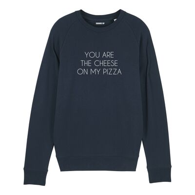 Sudadera "Tú eres el queso de mi pizza" - Hombre - Color Azul Marino