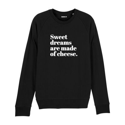 Sudadera "Dulces sueños están hechos de queso" - Hombre - Color Negro