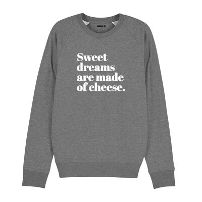 Sweat "Sweet dream are made of cheese" - Homme - Couleur Gris Chiné