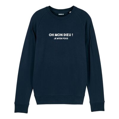 Sweatshirt "Oh my God! I don't care" - Men - Color Navy Blue