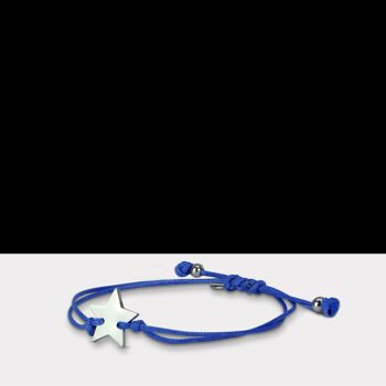 Bracelet Fantaisie Etoile Bleu Foncé Argent 1