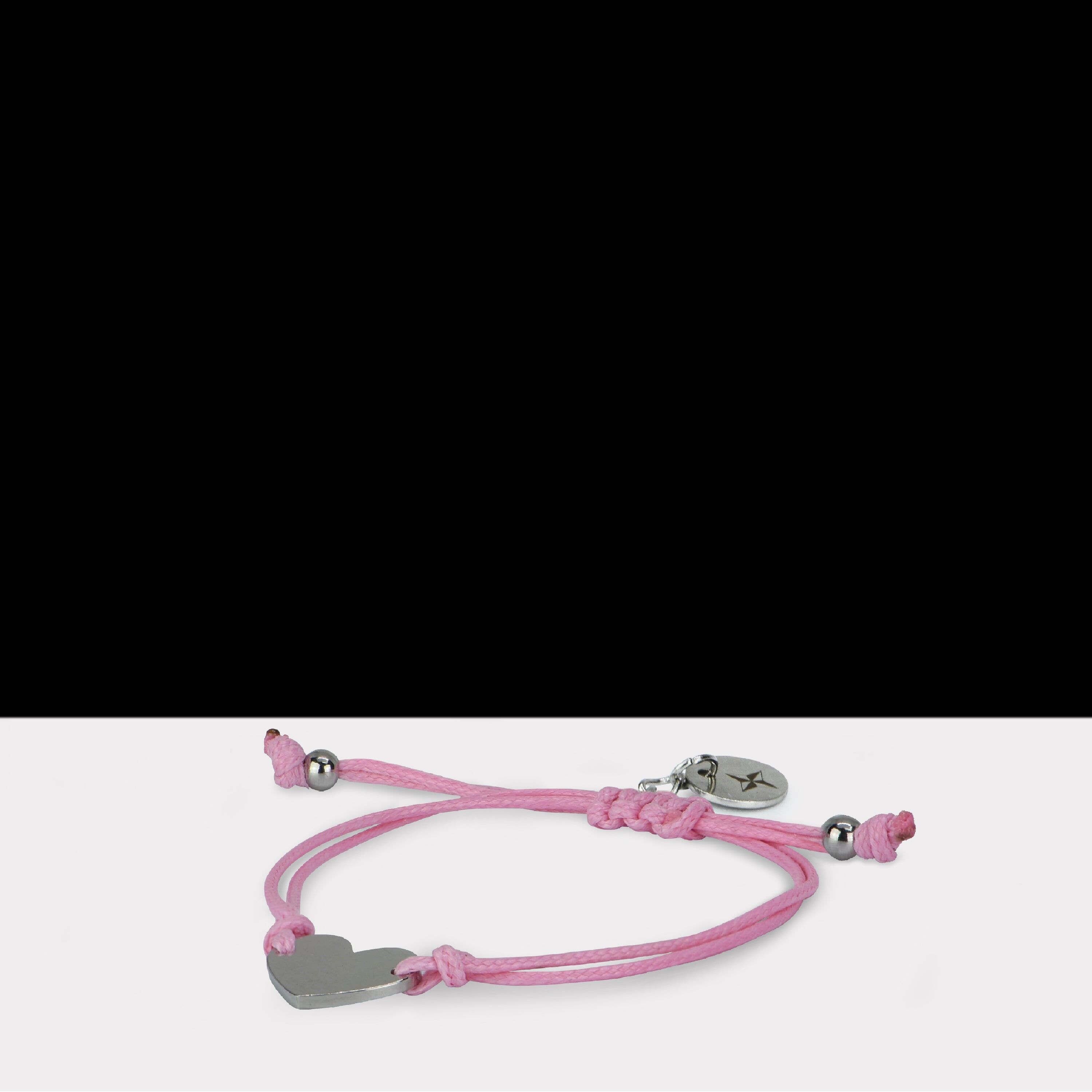 Compra Pulsera Corazon Fantasia Rosa Plata al por mayor