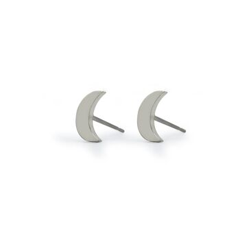 Boucles d'Oreilles Lune Fantaisie Argent 2