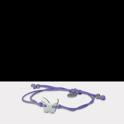 Bracelet Papillon Fantaisie Violet Argent