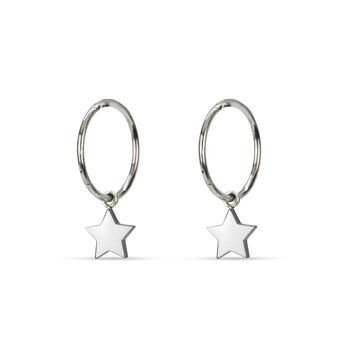 Boucles d'Oreilles Créoles Fantasy Star Evelyn Argent 2