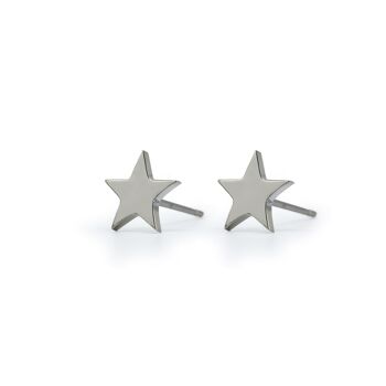 Boucles d'Oreilles Etoile Fantaisie Argent 2