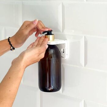 Flacon distributeur de savon or rechargeable verre recyclé ambré - 300ml / 500ml / 1L - Burette 4