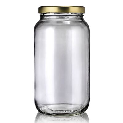 large glass jar - Baluchon 3100 ml + gold lid
