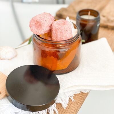 Amber glass cosmetic jar - Beguin 500 ml + bakelite lid
