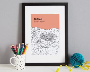 Tirage Tintagel personnalisé - A4 (21x30 cm) - Cadre Blanc (Le format A4 sera encadré avec un passe-partout blanc | Le format A3 remplira le cadre) - 12 - Turquoise 4