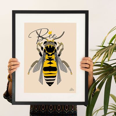 Afiche de la abeja del sur de Francia - Abeja reina