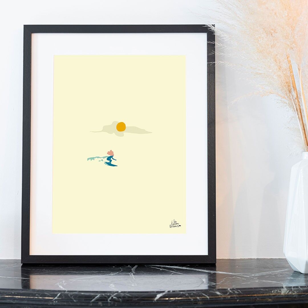 Affiche surf Côte d'Azur - Alice de Nice