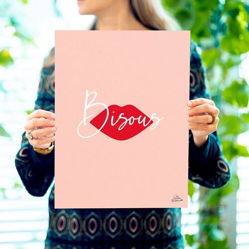 Affiche expression baiser bouche - Bisous