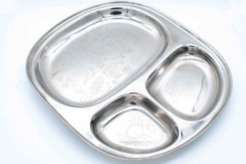 Kids divider plate with Cup and Cutlery